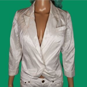 Aryn K  ivory LACE CROPPED Medium  BLAZER